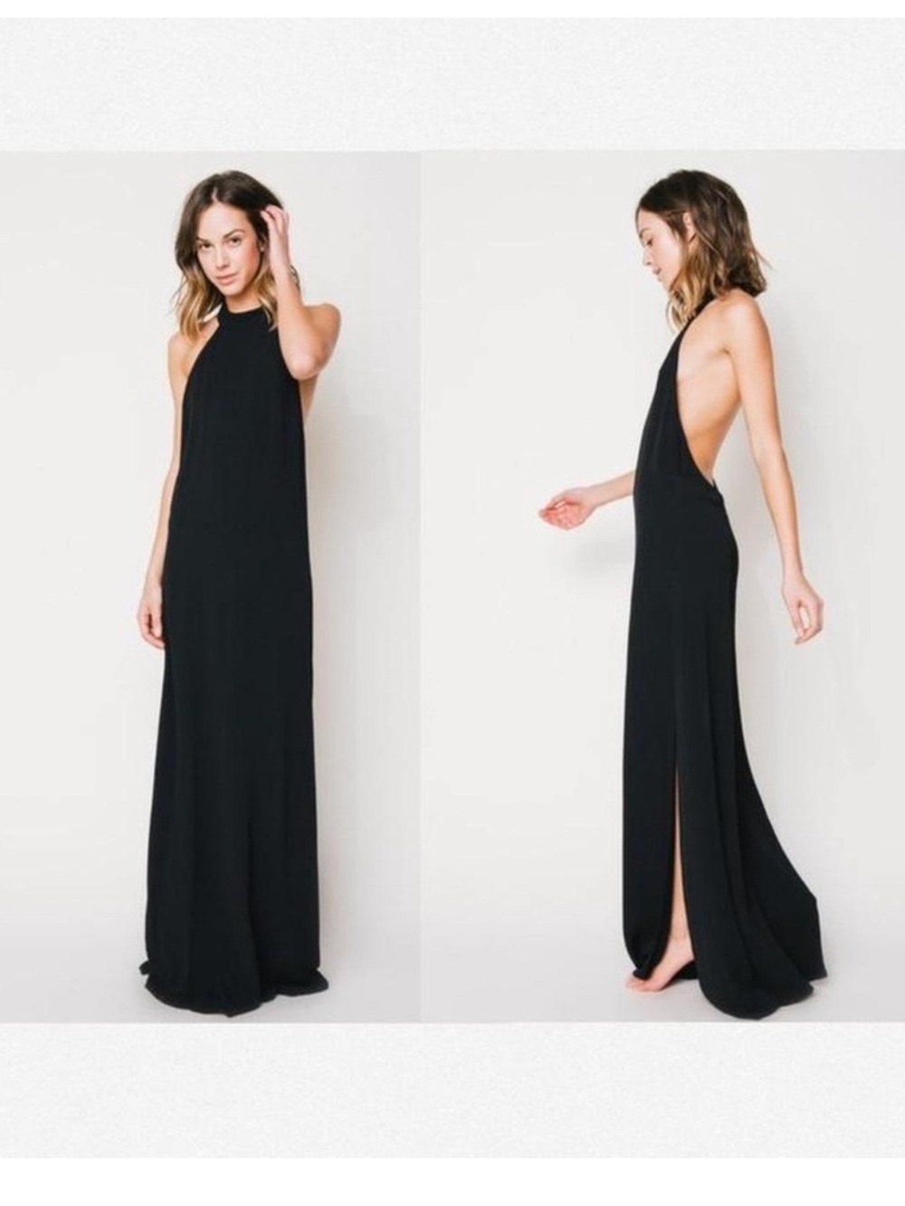 FLYNN SKYE Tyra Halter Maxi Dress Backless Black Size 1